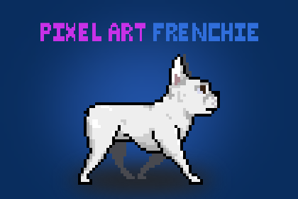 Pixel art french bulldog with animation controller! White Coat