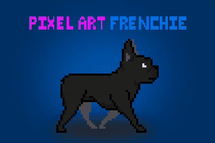 Pixel art french bulldog with animation controller! Black Coat