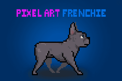 Pixel art french bulldog with animation controller! Grey Coat