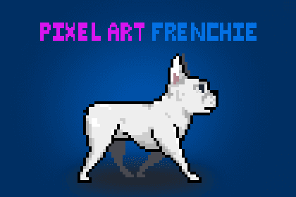 Pixel art french bulldog with animation controller! White Coat