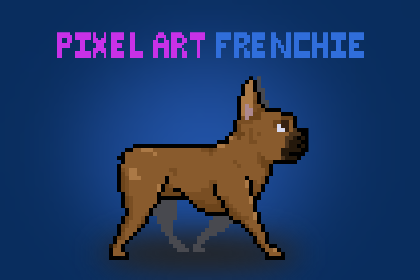 Pixel art french bulldog with animation controller! Fawn Coat