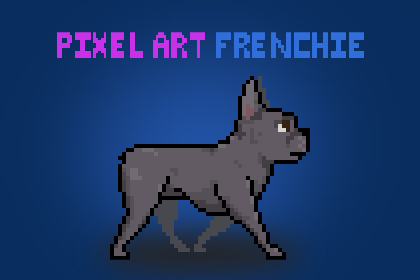 Pixel art french bulldog with animation controller! Grey Coat